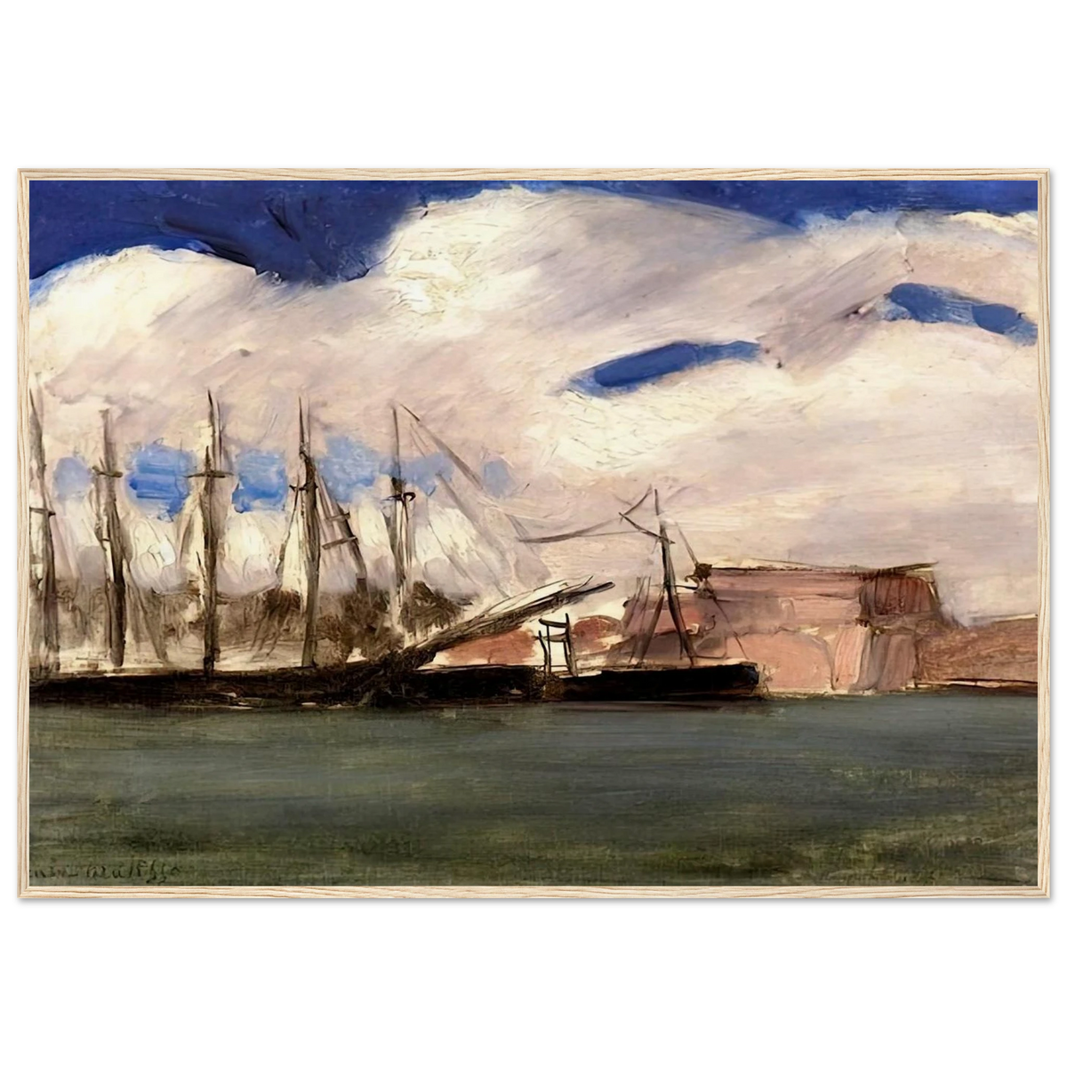 WHITE CLOUDS THE OLD PORT OF MARSEILLE 1918 Framed Poster | Henri Matisse Framed Prints Wall Art | Henri Matisse Print
