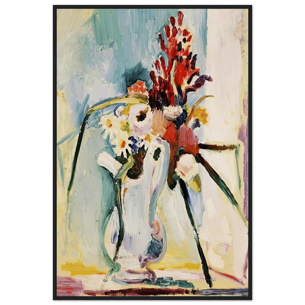 FLOWERS IN A PITCHER 1908 Framed Poster | Henri Matisse Framed Prints Wall Art | Henri Matisse Print