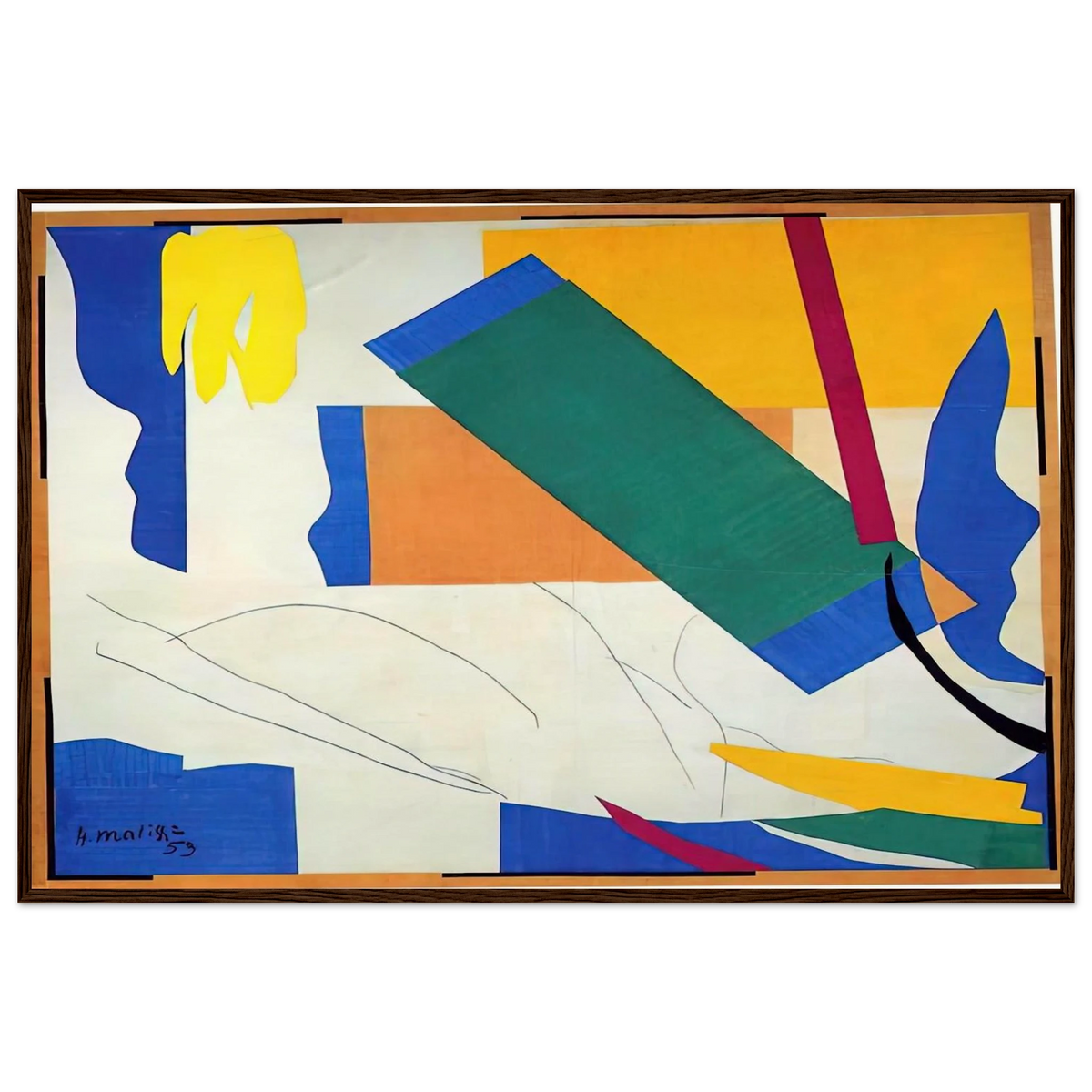 MEMORY OF OCEANIA Framed Poster | Henri Matisse Framed Prints Wall Art | Henri Matisse Print