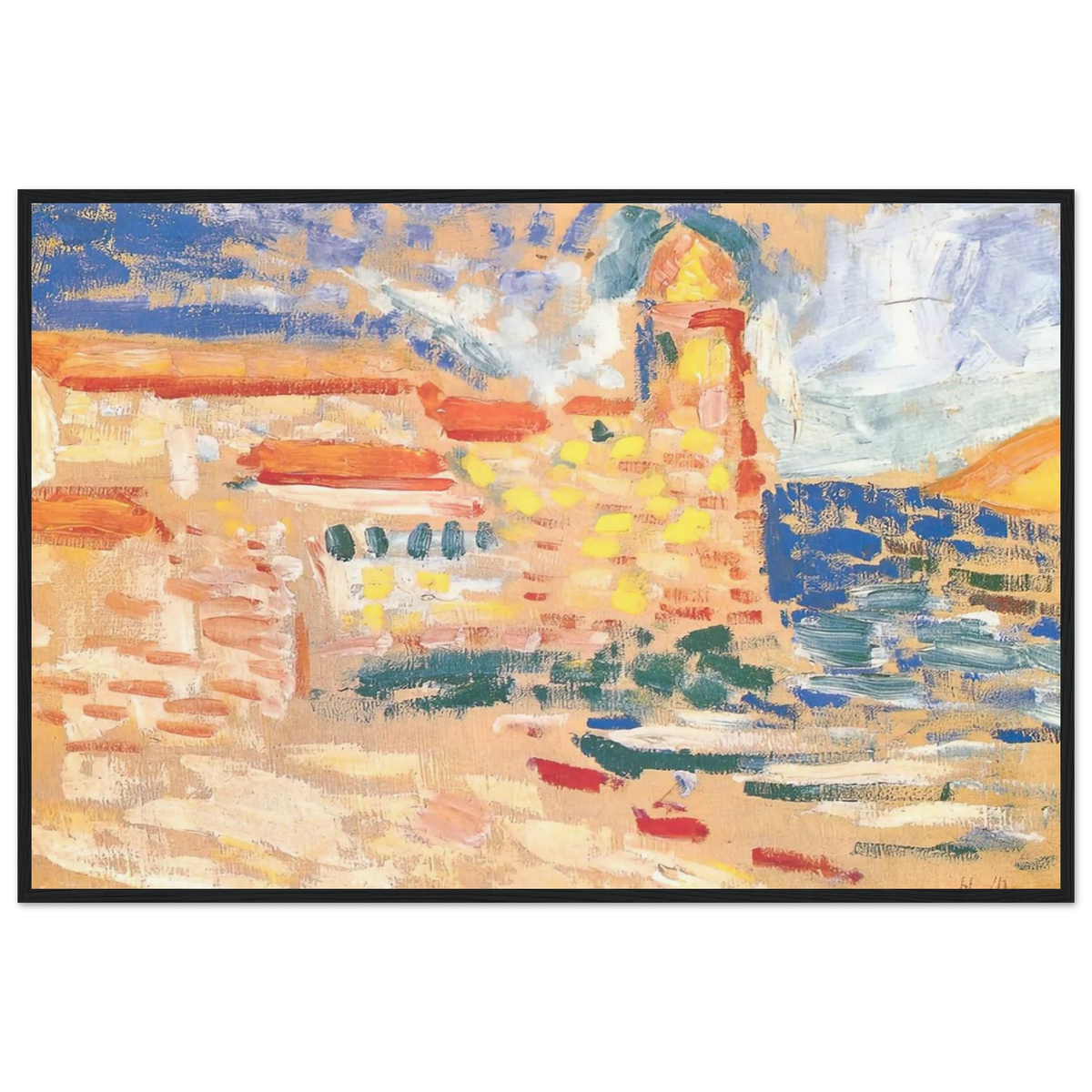 VIEW OF COLLIOURE WITH CHURCH 1905 Framed Poster | Henri Matisse Framed Prints Wall Art | Henri Matisse Print