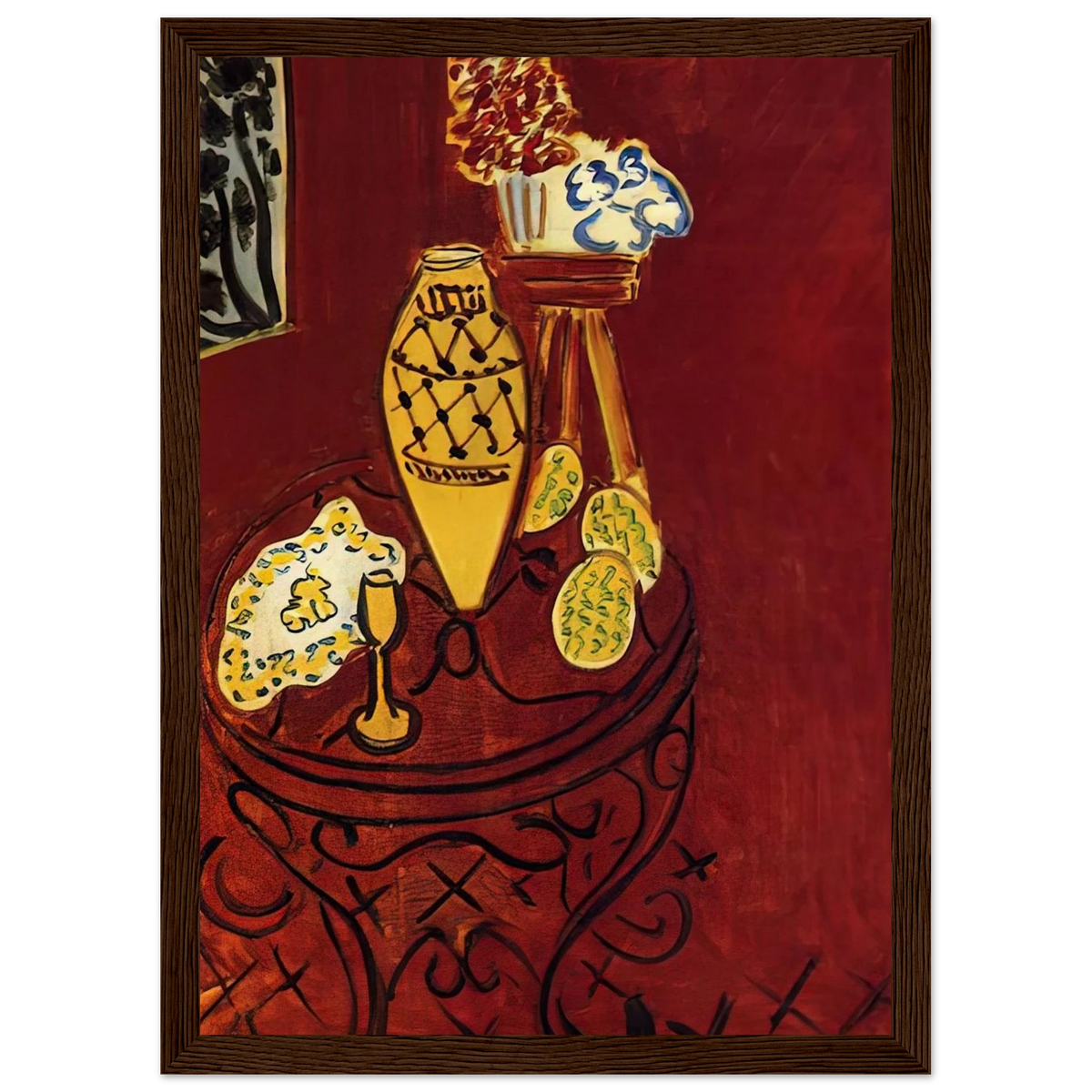 INTERIOR IN VENETIAN RED 1946 Framed Poster | Henri Matisse Framed Prints Wall Art | Henri Matisse Print