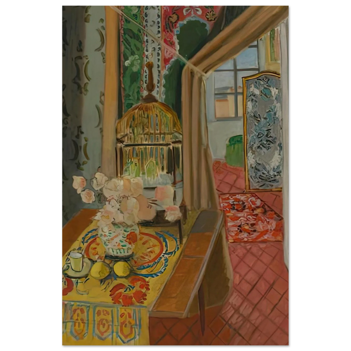 INTERIOR FLOWERS AND PARAKEETS 1924 Poster | Henri Matisse Poster | Henri Matisse Print