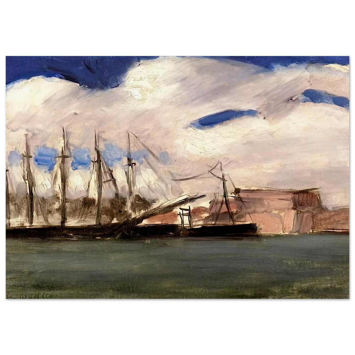 WHITE CLOUDS THE OLD PORT OF MARSEILLE 1918 Poster | Henri Matisse Poster | Henri Matisse Print