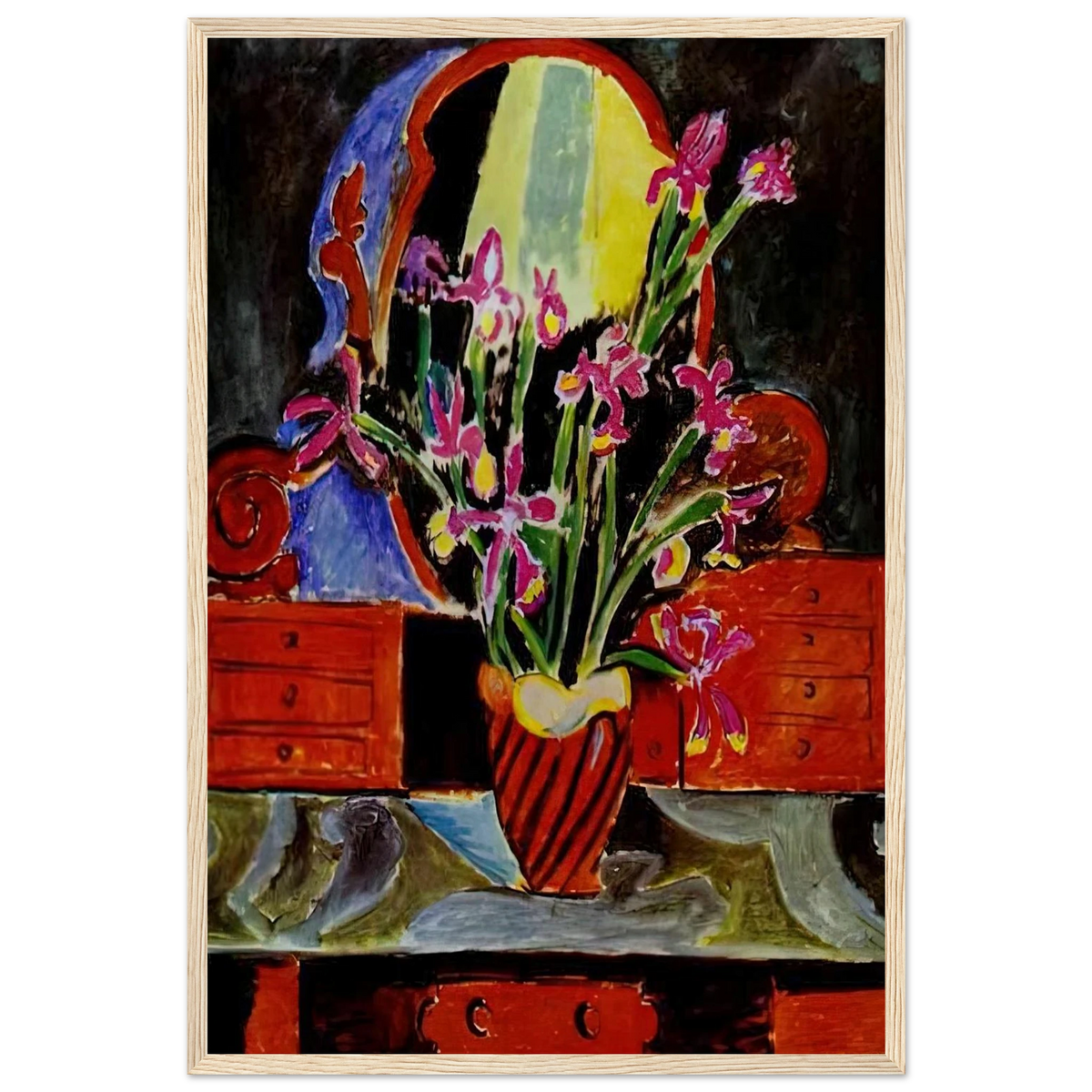 VASE OF IRISES 1912 Framed Poster | Henri Matisse Framed Prints Wall Art | Henri Matisse Print