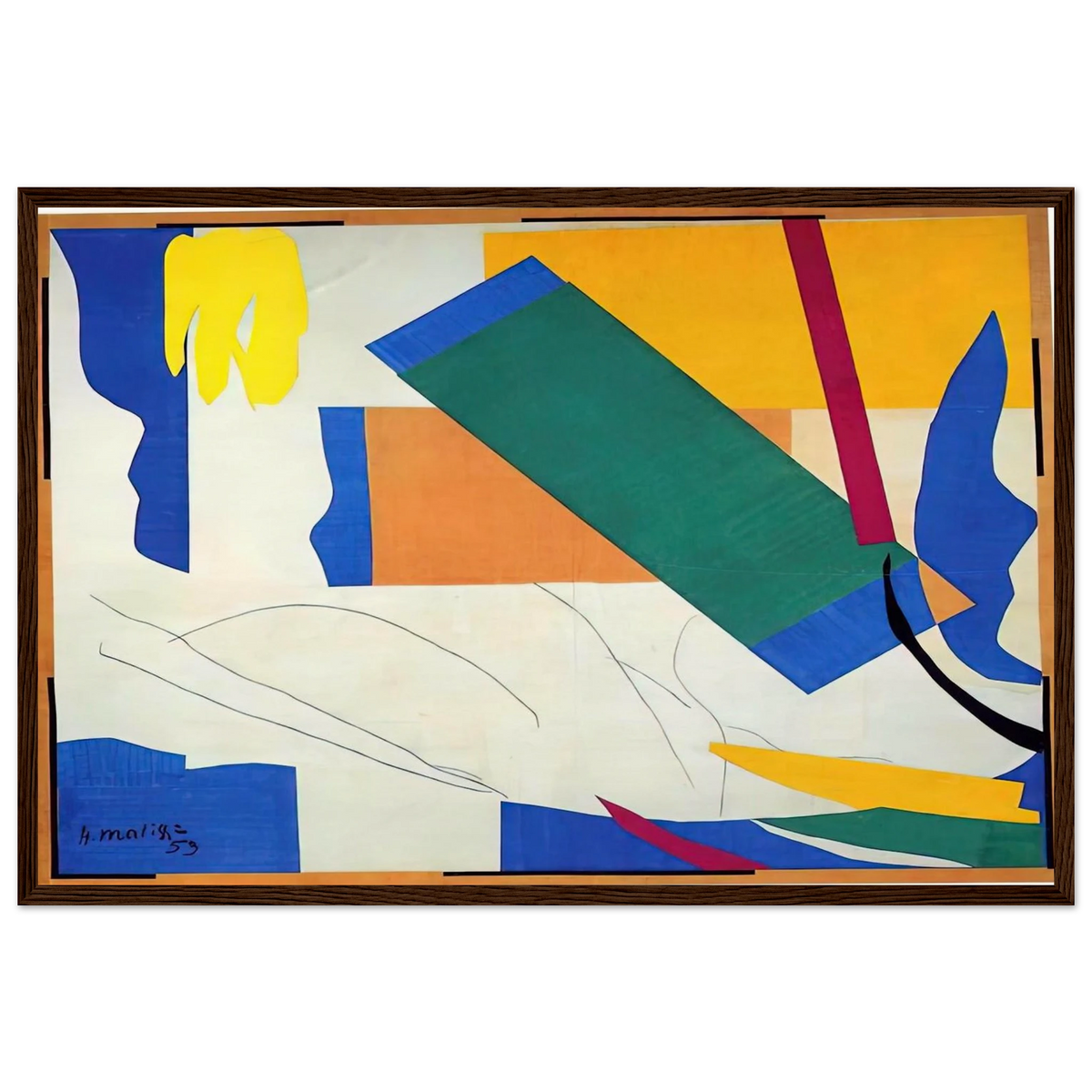 MEMORY OF OCEANIA Framed Poster | Henri Matisse Framed Prints Wall Art | Henri Matisse Print