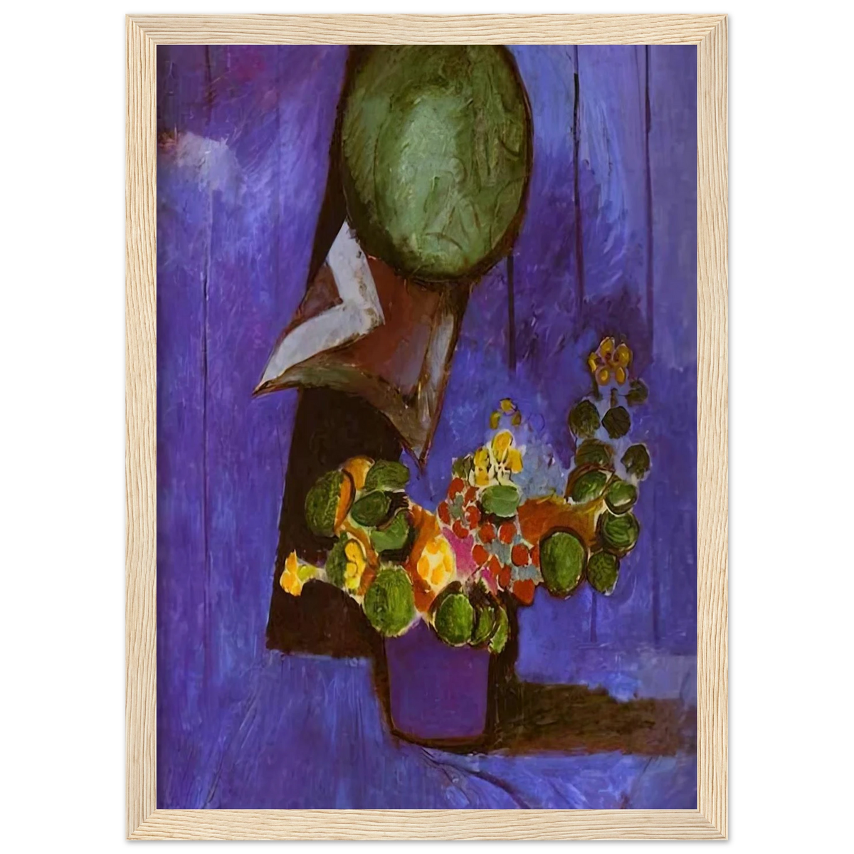 FLOWERS AND CERAMIC PLATE Framed Poster | Henri Matisse Framed Prints Wall Art | Henri Matisse Print