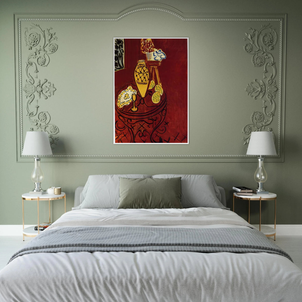 INTERIOR IN VENETIAN RED 1946 Framed Poster | Henri Matisse Framed Prints Wall Art | Henri Matisse Print