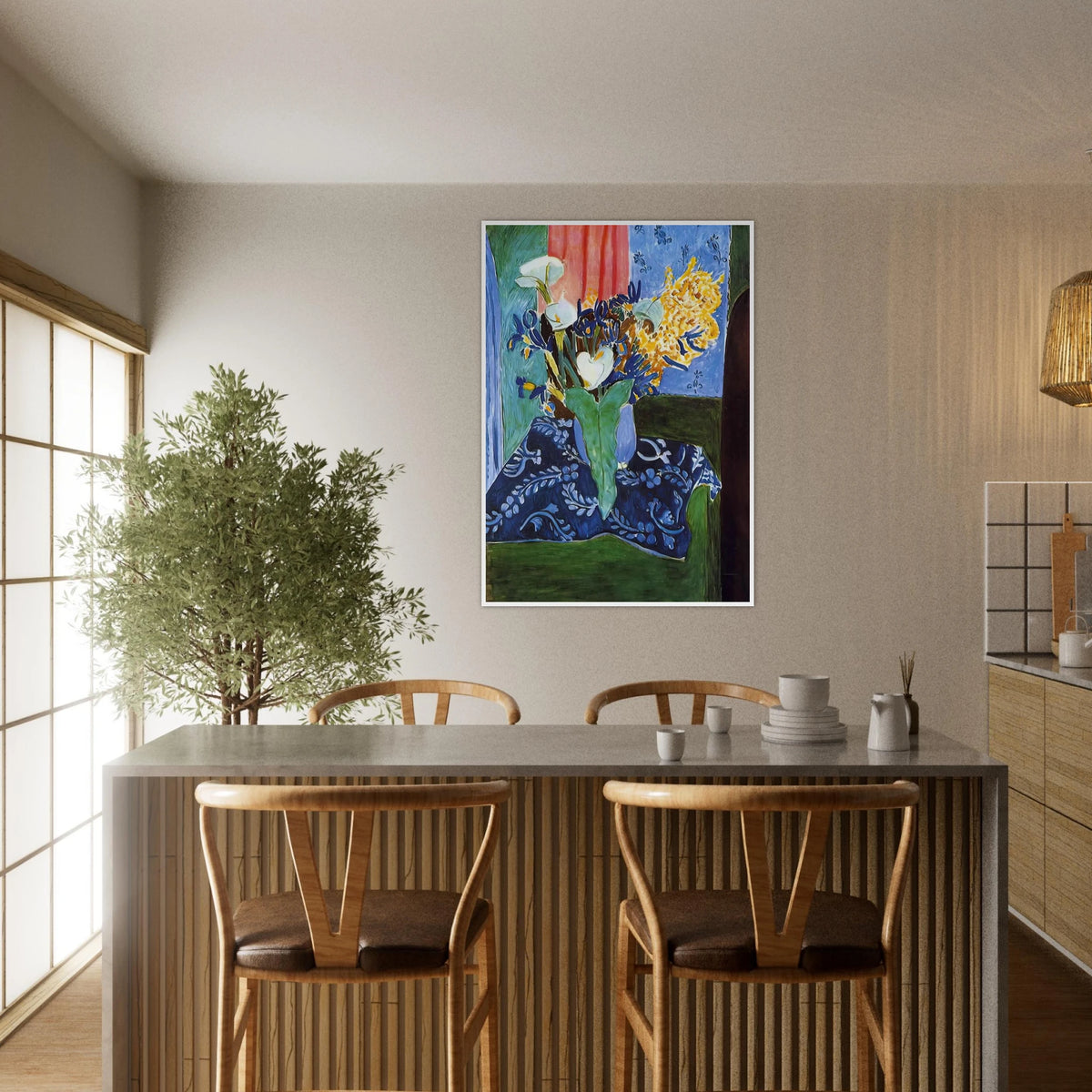 CALLA LILIES IRISES AND MIMOSAS 1913 Framed Poster | Henri Matisse Framed Prints Wall Art | Henri Matisse Print