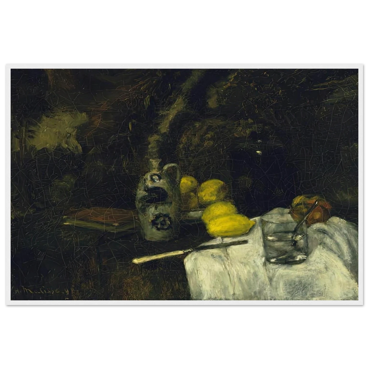 LEMONS AND BOTTLE OF DUTCH GIN 1896 Framed Poster | Henri Matisse Framed Prints Wall Art | Henri Matisse Print