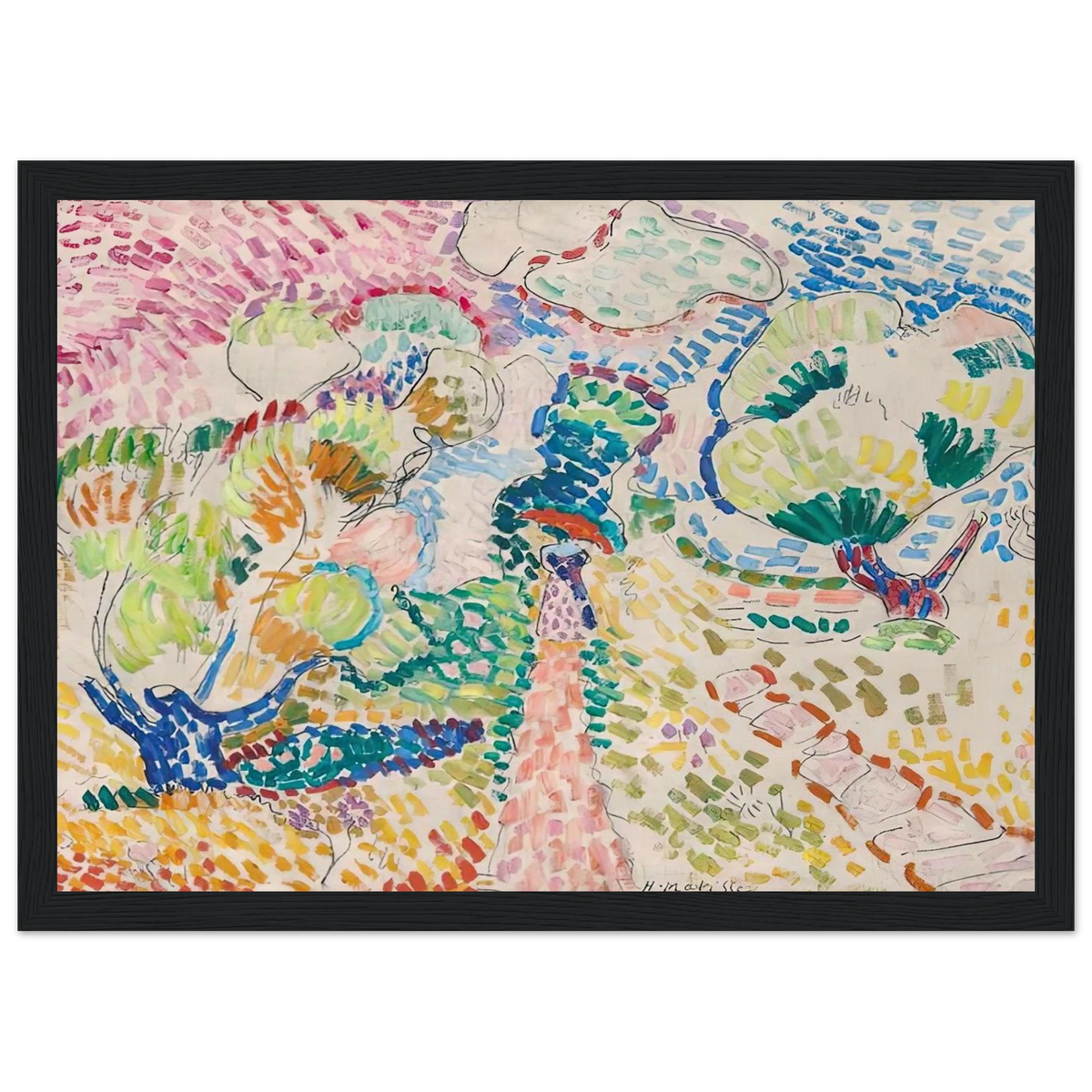 MADAME MATISSE IN THE OLIVE GROVE 1905 Framed Poster | Henri Matisse Framed Prints Wall Art | Henri Matisse Print