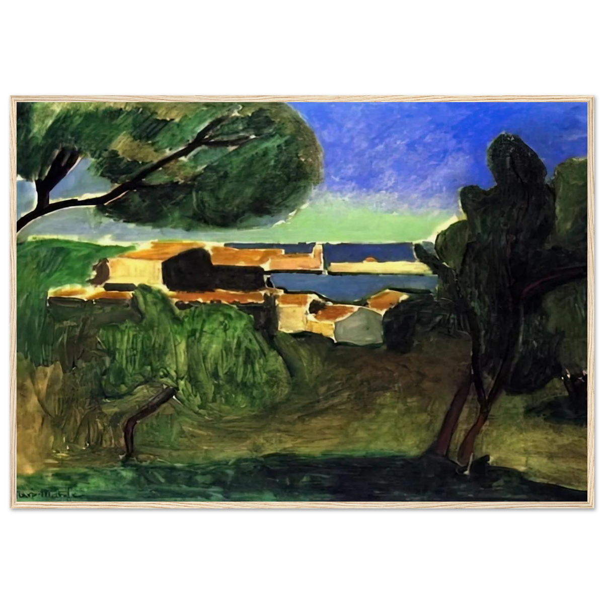 LANDSCAPE AT COLLIOURE III 1907 Framed Poster | Henri Matisse Framed Prints Wall Art | Henri Matisse Print