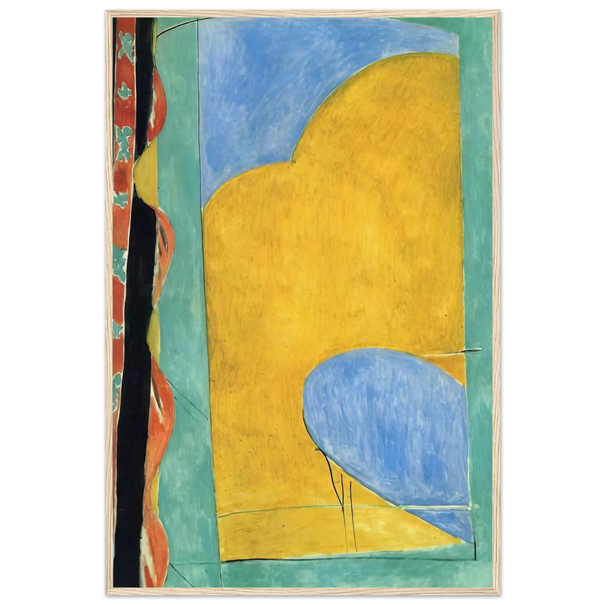 THE YELLOW CURTAIN Framed Poster | Henri Matisse Framed Prints Wall Art | Henri Matisse Print