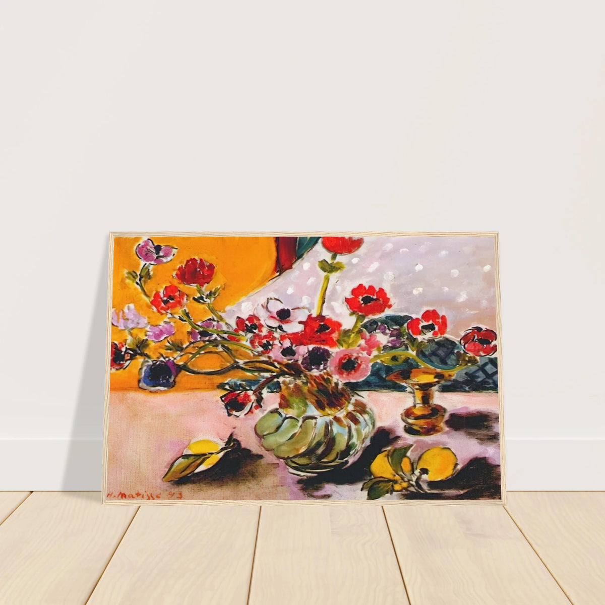 ANEMONES AND CHINESE VASE 1943 Framed Poster | Henri Matisse Framed Prints Wall Art | Henri Matisse Print