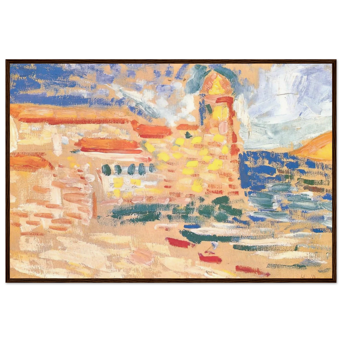 VIEW OF COLLIOURE WITH CHURCH 1905 Framed Poster | Henri Matisse Framed Prints Wall Art | Henri Matisse Print