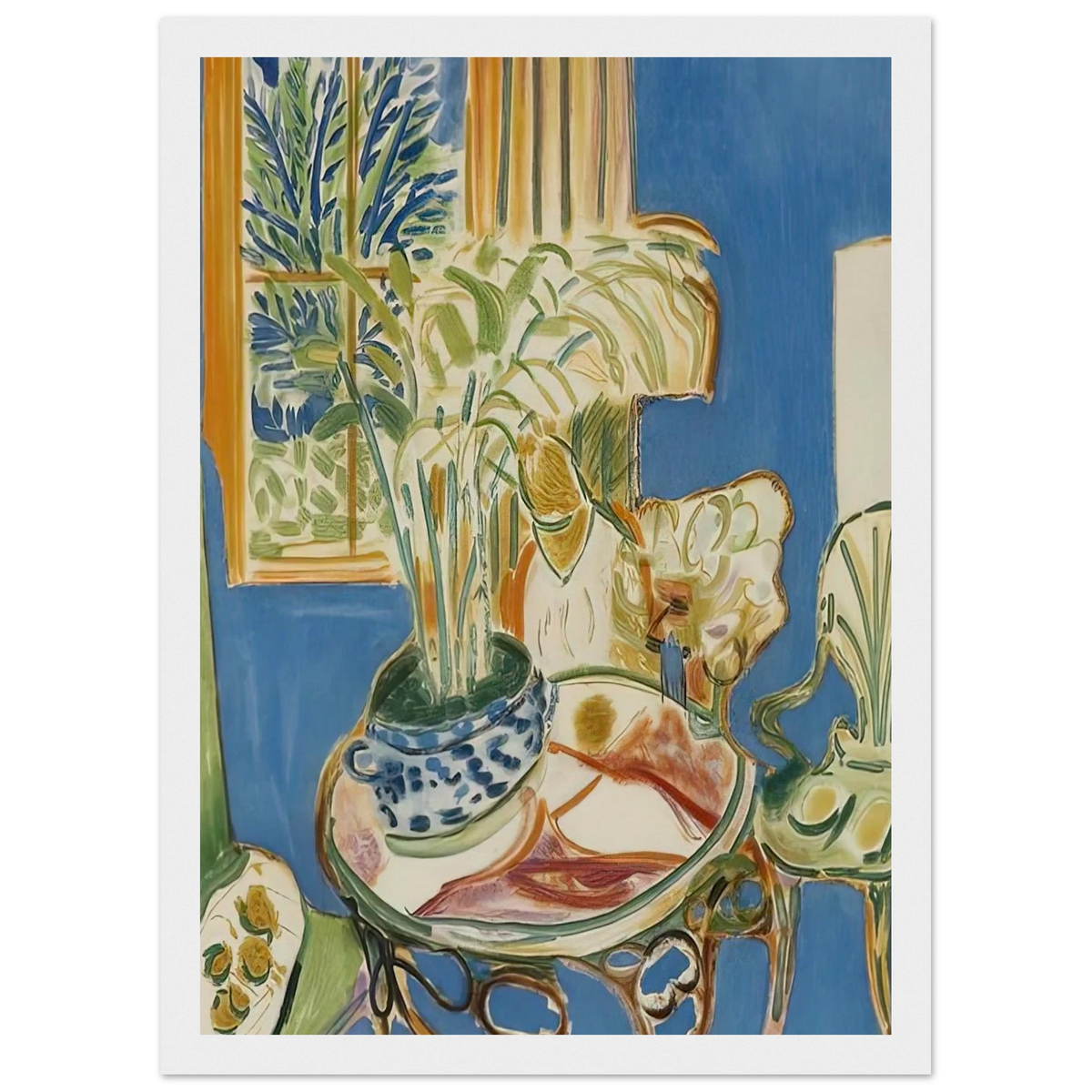 BLUE INTERIOR 1947 Framed Poster | Henri Matisse Framed Prints Wall Art | Henri Matisse Print