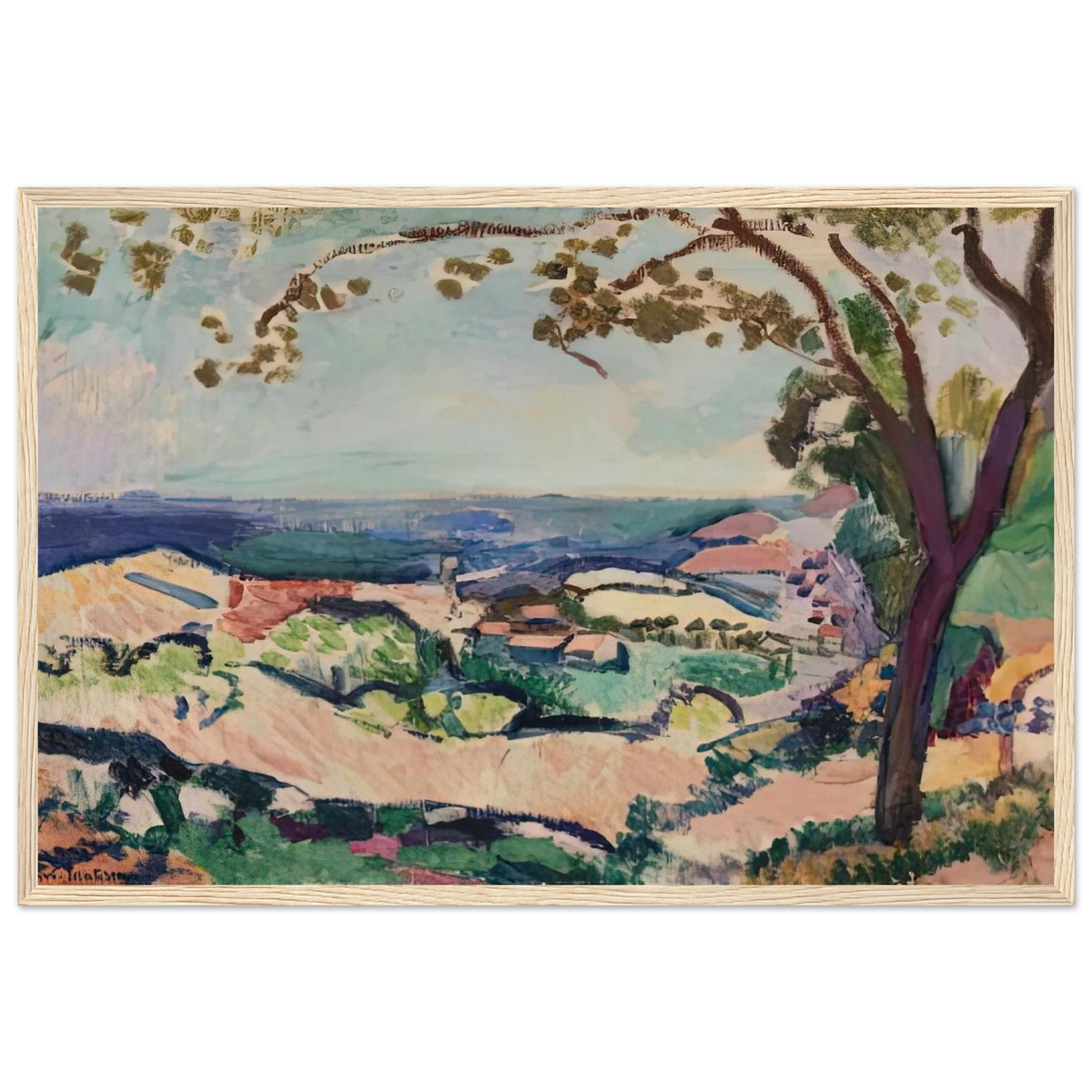 COLLIOURE LANDSCAPE 1906 Framed Poster | Henri Matisse Framed Prints Wall Art | Henri Matisse Print