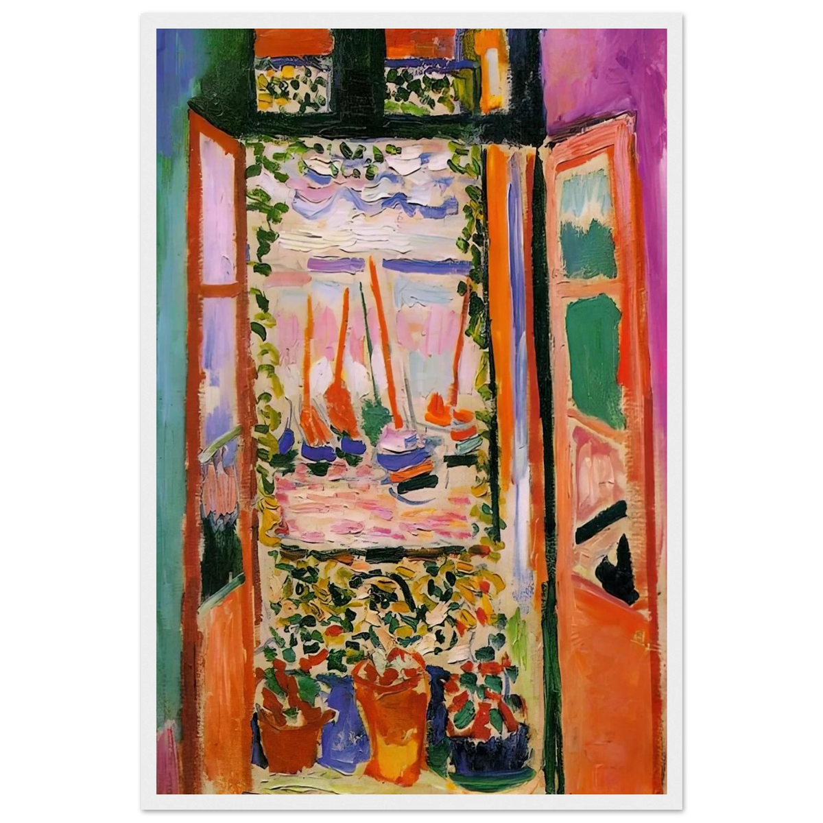 OPEN WINDOW COLLIOURE 1905 Framed Poster | Henri Matisse Framed Prints Wall Art | Henri Matisse Print