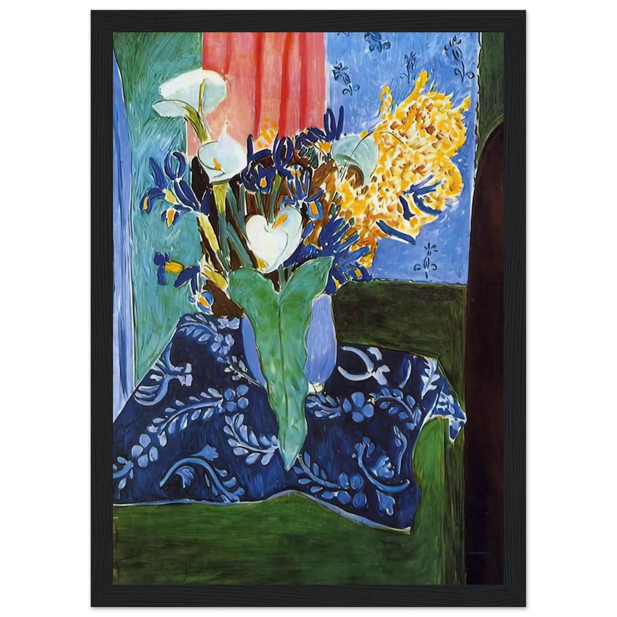 CALLA LILIES IRISES AND MIMOSAS 1913 Framed Poster | Henri Matisse Framed Prints Wall Art | Henri Matisse Print
