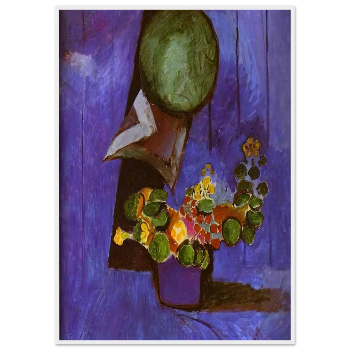 FLOWERS AND CERAMIC PLATE Framed Poster | Henri Matisse Framed Prints Wall Art | Henri Matisse Print