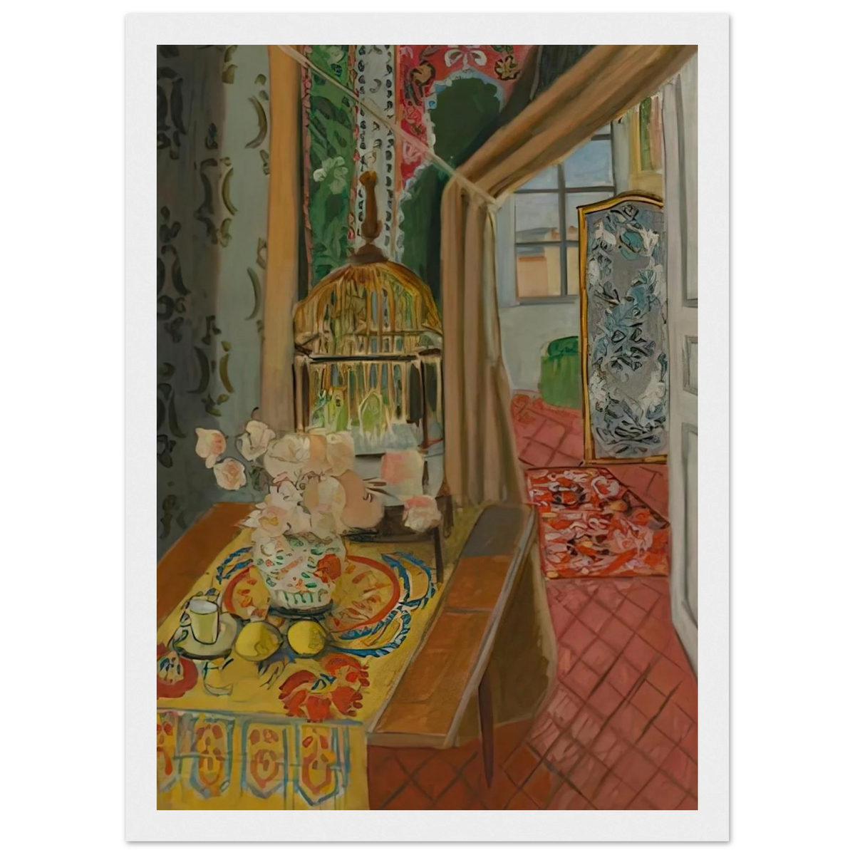 INTERIOR FLOWERS AND PARAKEETS 1924 Framed Poster | Henri Matisse Framed Prints Wall Art | Henri Matisse Print