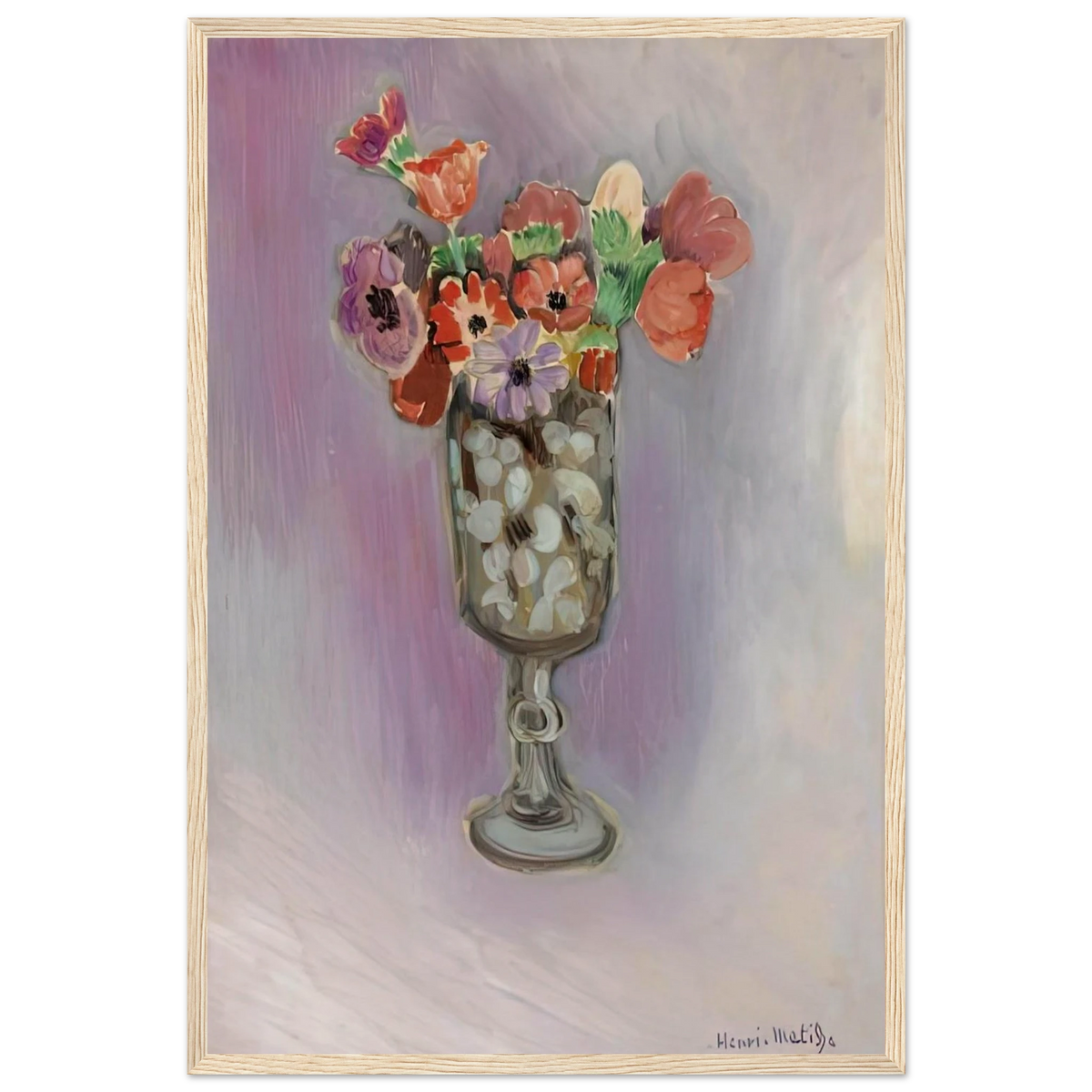 BOUQUET OF ANEMONES 1918 Framed Poster | Henri Matisse Framed Prints Wall Art | Henri Matisse Print