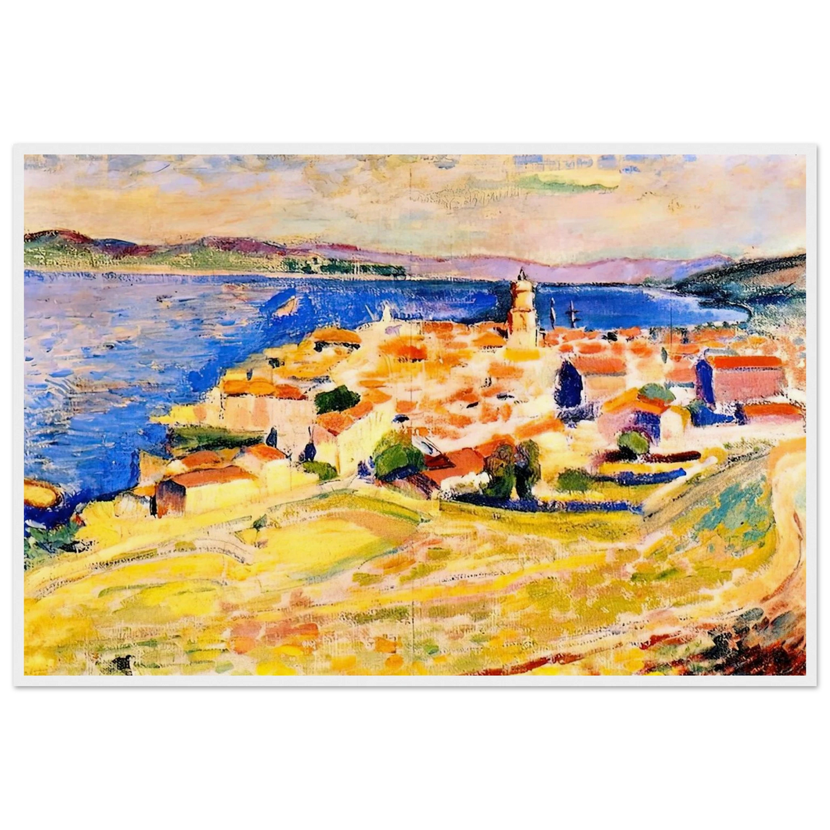 VIEW OF SAINT TROPEZ 1904 Framed Poster | Henri Matisse Framed Prints Wall Art | Henri Matisse Print