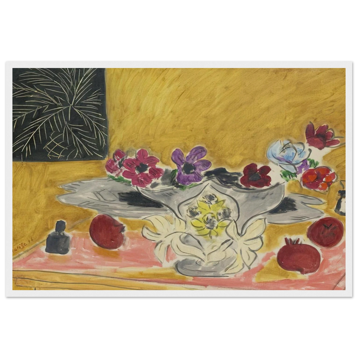 ANEMONES ET GRENADES 1946 Framed Poster | Henri Matisse Framed Prints Wall Art | Henri Matisse Print