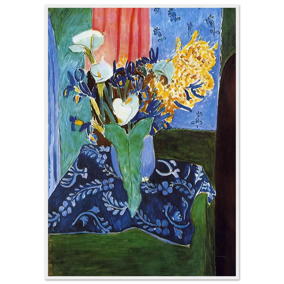 CALLA LILIES IRISES AND MIMOSAS 1913 Framed Poster | Henri Matisse Framed Prints Wall Art | Henri Matisse Print