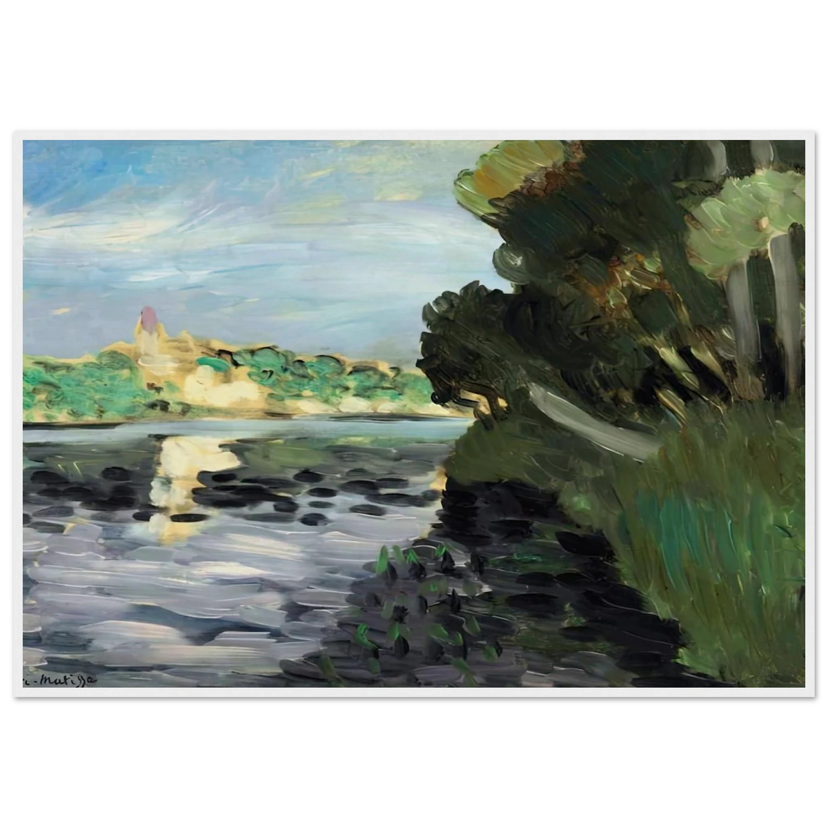 BORDS DE LA SEINE A VETHEUIL 1920 Framed Poster | Henri Matisse Framed Prints Wall Art | Henri Matisse Print