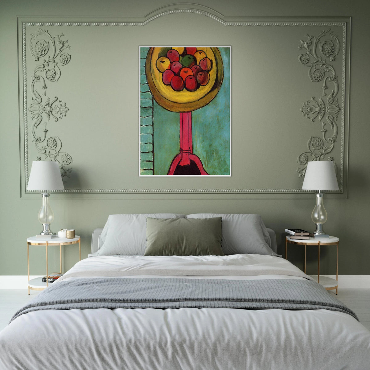 APPLES ON A TABLE GREEN BACKGROUND 1916 Framed Poster | Henri Matisse Framed Prints Wall Art | Henri Matisse Print