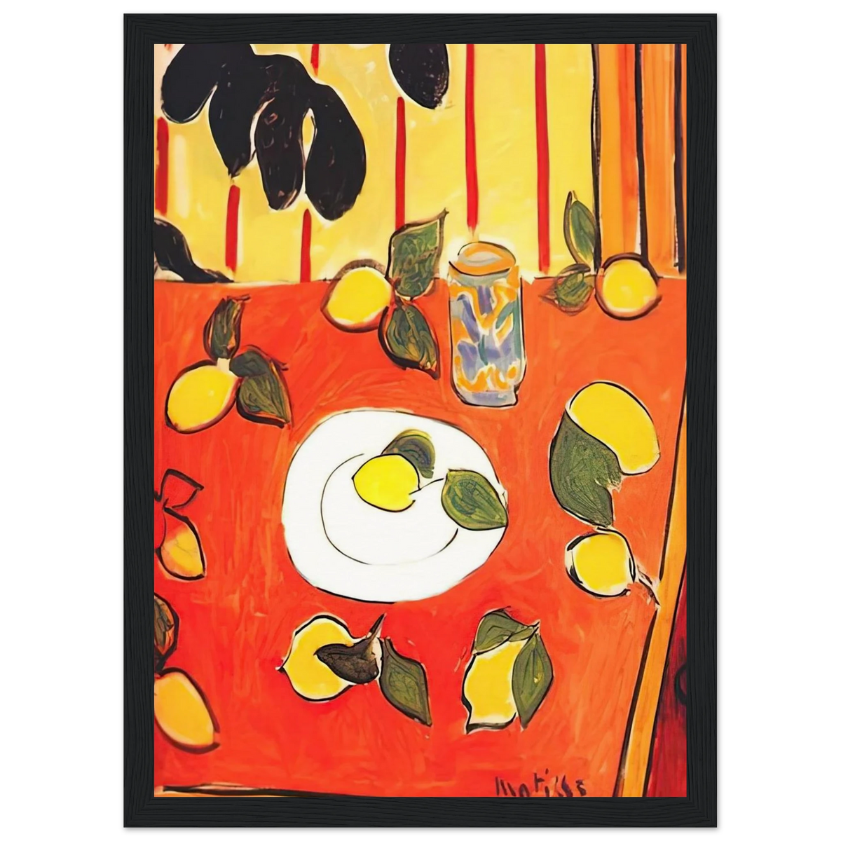 BLACK PHILODENDRON AND LEMONS 1943 Framed Poster | Henri Matisse Framed Prints Wall Art | Henri Matisse Print