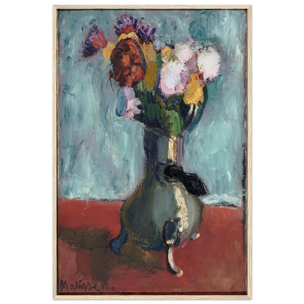 BOUQUET OF FLOWERS IN CHOCOLATE 1902 Framed Poster | Henri Matisse Framed Prints Wall Art | Henri Matisse Print