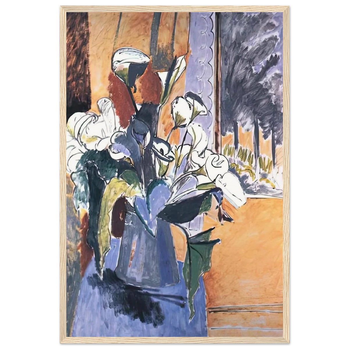 FLOWERS ON THE WINDOWSILL 1913 Framed Poster | Henri Matisse Framed Prints Wall Art | Henri Matisse Print