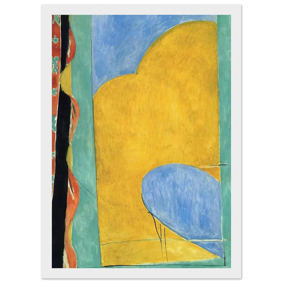 THE YELLOW CURTAIN Framed Poster | Henri Matisse Framed Prints Wall Art | Henri Matisse Print