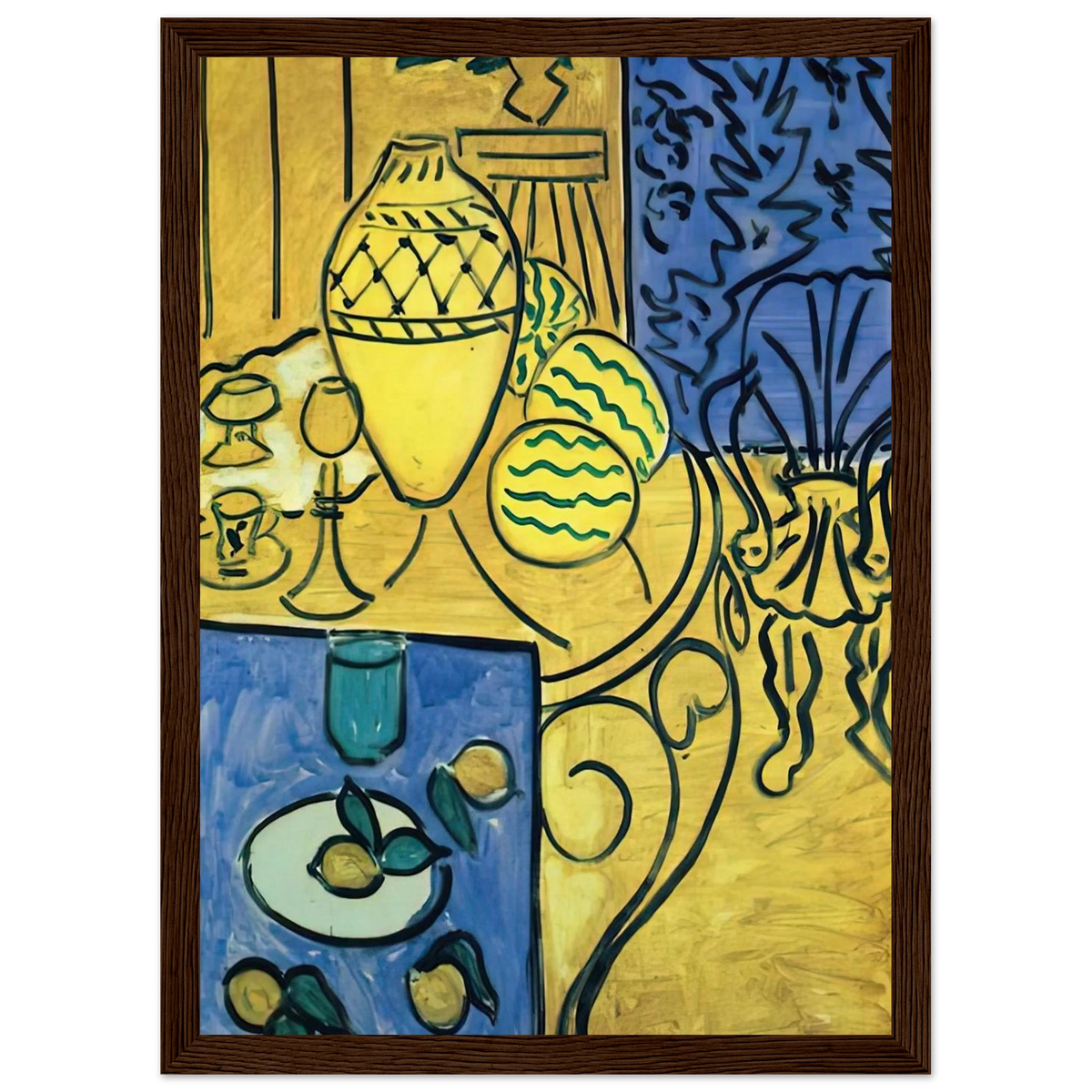 INTERIOR IN YELLOW 1946 Framed Poster | Henri Matisse Framed Prints Wall Art | Henri Matisse Print