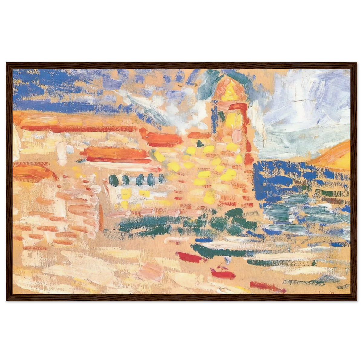 VIEW OF COLLIOURE WITH CHURCH 1905 Framed Poster | Henri Matisse Framed Prints Wall Art | Henri Matisse Print
