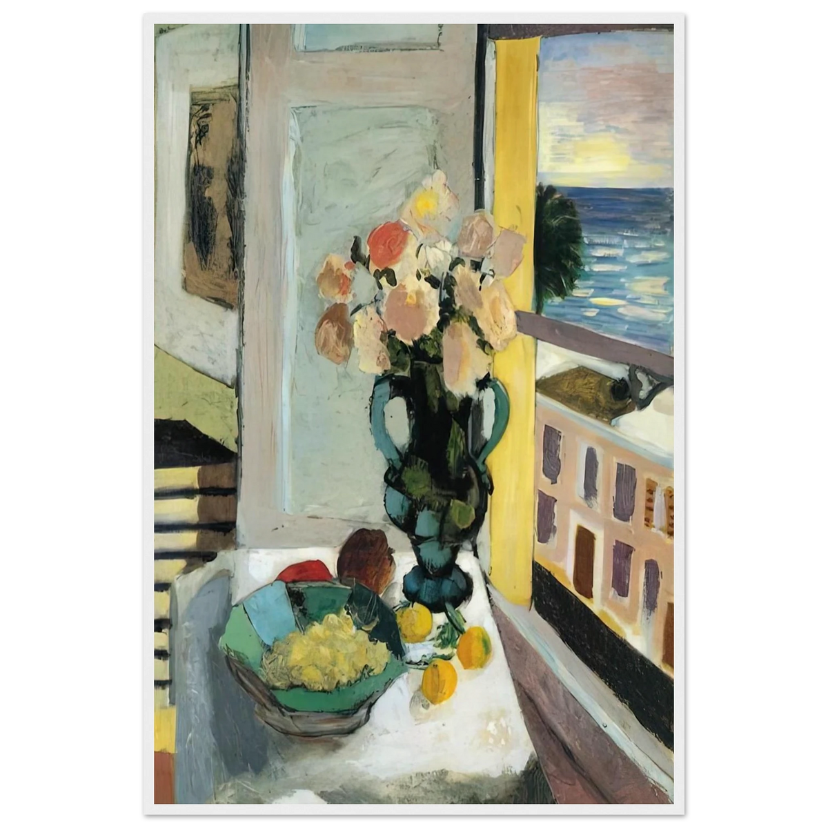 FLOWERS IN FRONT OF A WINDOW 1922 Framed Poster | Henri Matisse Framed Prints Wall Art | Henri Matisse Print