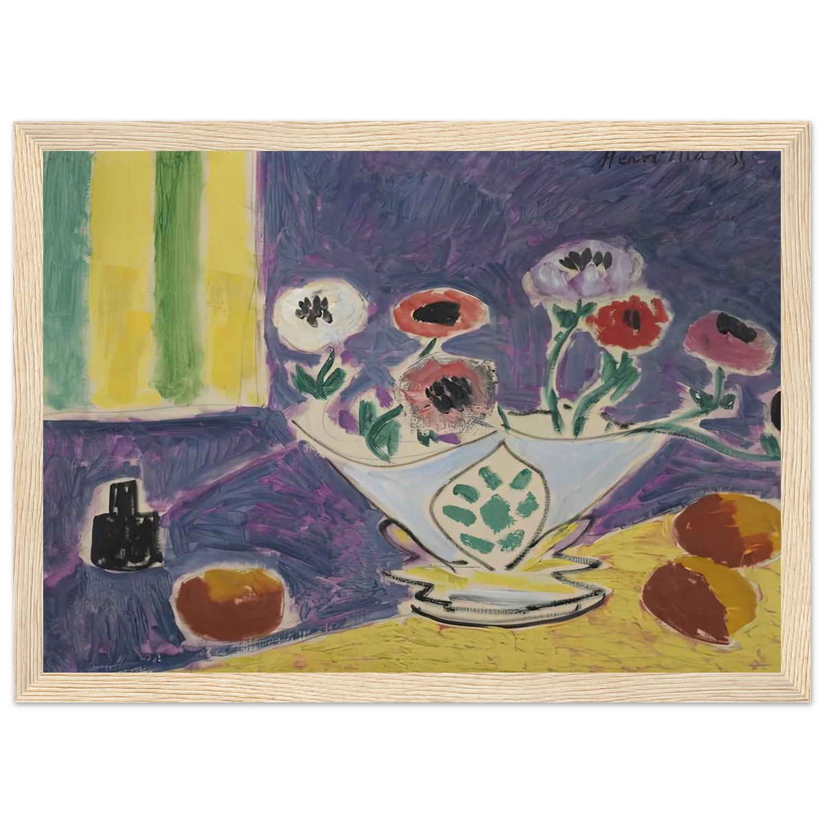 VASE D ANEMONES 1946 Framed Poster | Henri Matisse Framed Prints Wall Art | Henri Matisse Print
