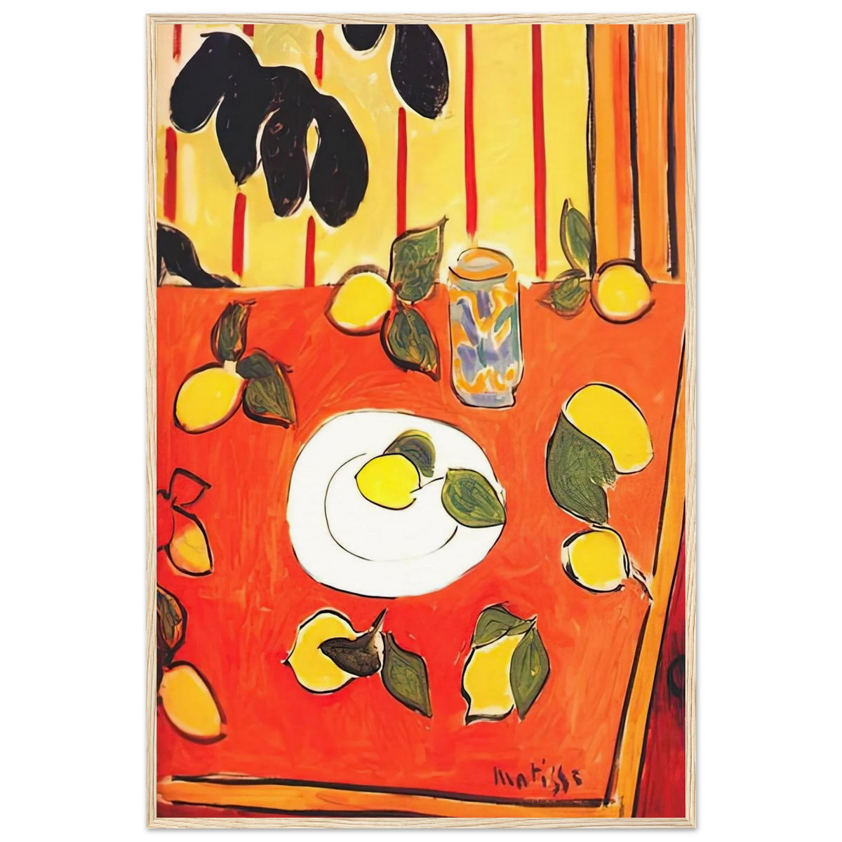 BLACK PHILODENDRON AND LEMONS 1943 Framed Poster | Henri Matisse Framed Prints Wall Art | Henri Matisse Print