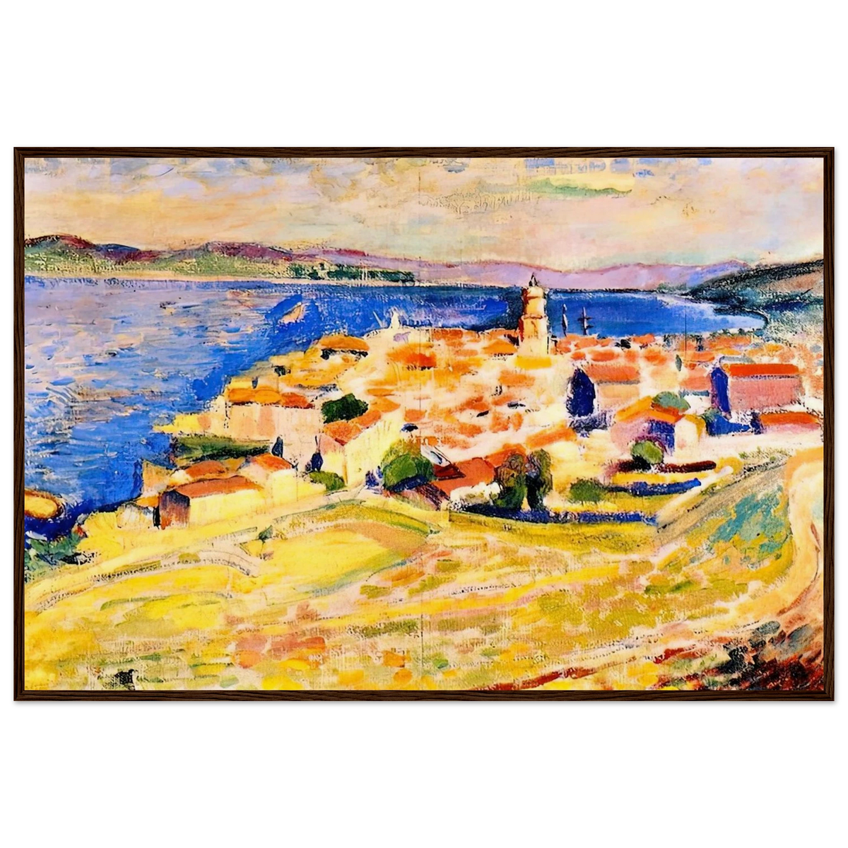 VIEW OF SAINT TROPEZ 1904 Framed Poster | Henri Matisse Framed Prints Wall Art | Henri Matisse Print