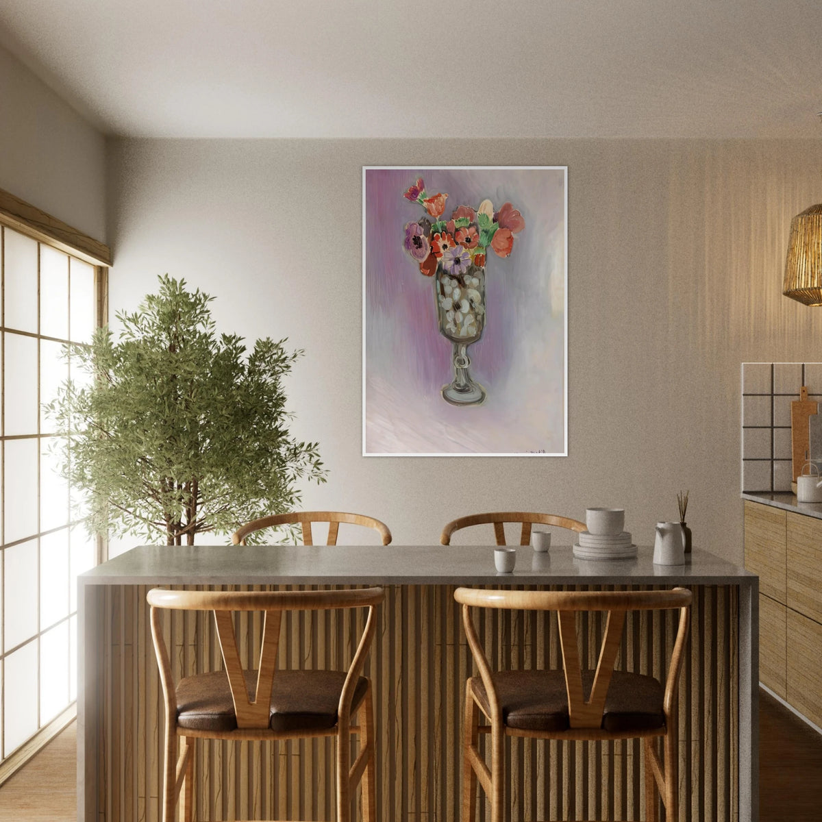 BOUQUET OF ANEMONES 1918 Framed Poster | Henri Matisse Framed Prints Wall Art | Henri Matisse Print