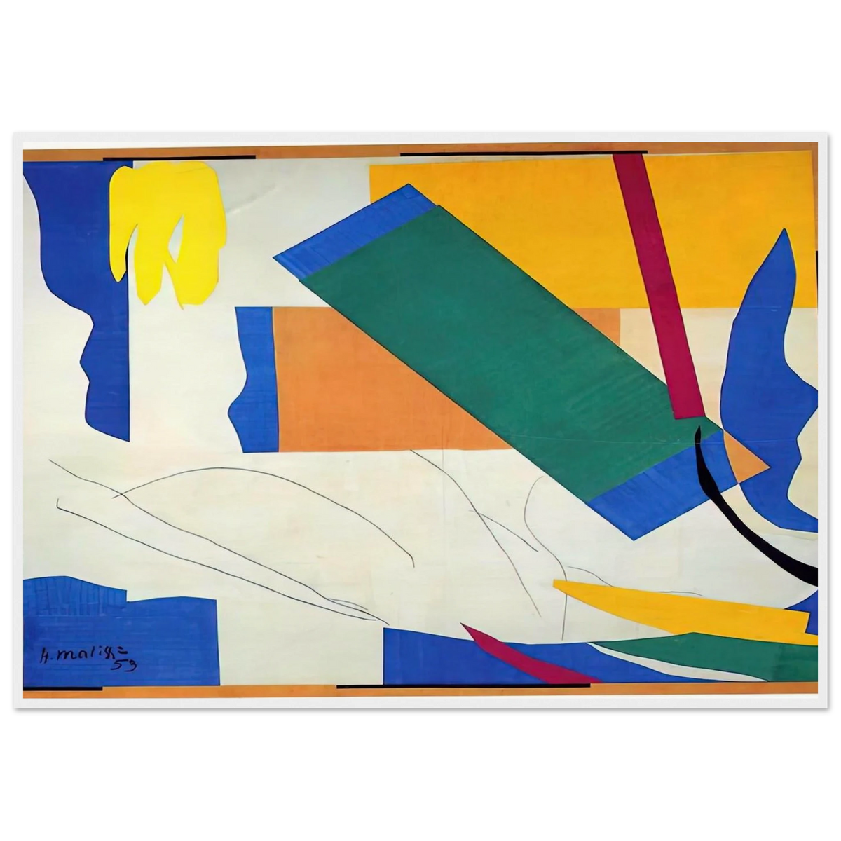 MEMORY OF OCEANIA Framed Poster | Henri Matisse Framed Prints Wall Art | Henri Matisse Print
