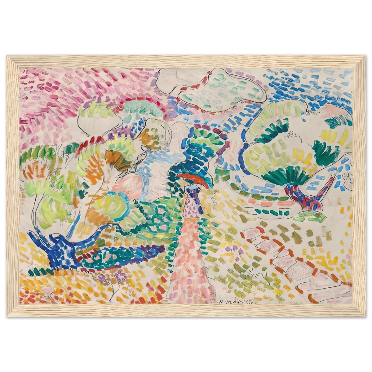 MADAME MATISSE IN THE OLIVE GROVE 1905 Framed Poster | Henri Matisse Framed Prints Wall Art | Henri Matisse Print
