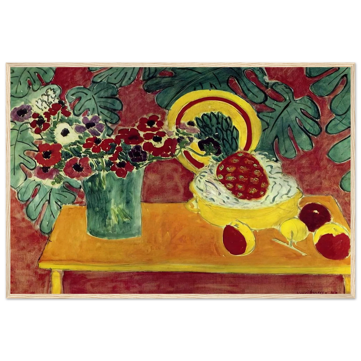 PINEAPPLE AND ANEMONES 1940 Framed Poster | Henri Matisse Framed Prints Wall Art | Henri Matisse Print