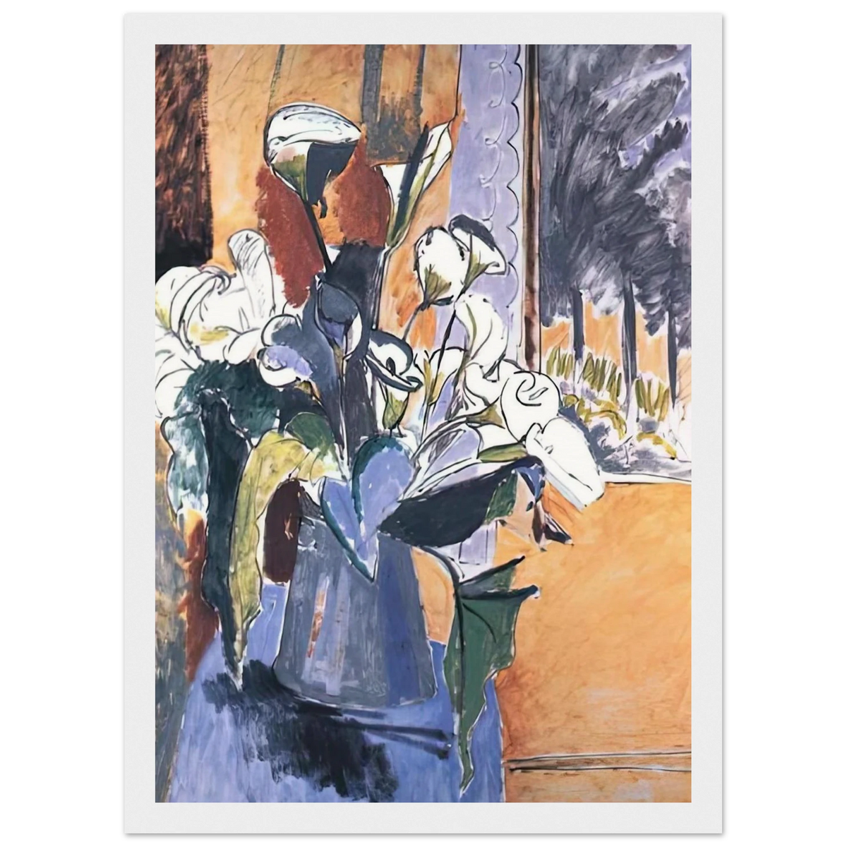FLOWERS ON THE WINDOWSILL 1913 Framed Poster | Henri Matisse Framed Prints Wall Art | Henri Matisse Print