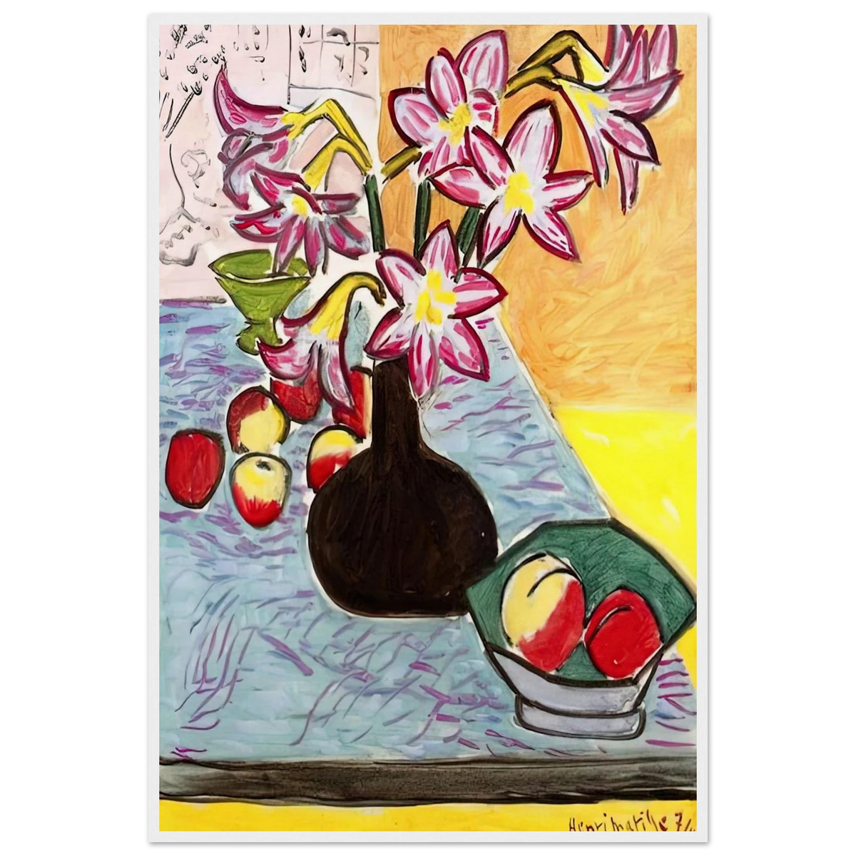 VASE OF AMARYLLIS 1941 Framed Poster | Henri Matisse Framed Prints Wall Art | Henri Matisse Print