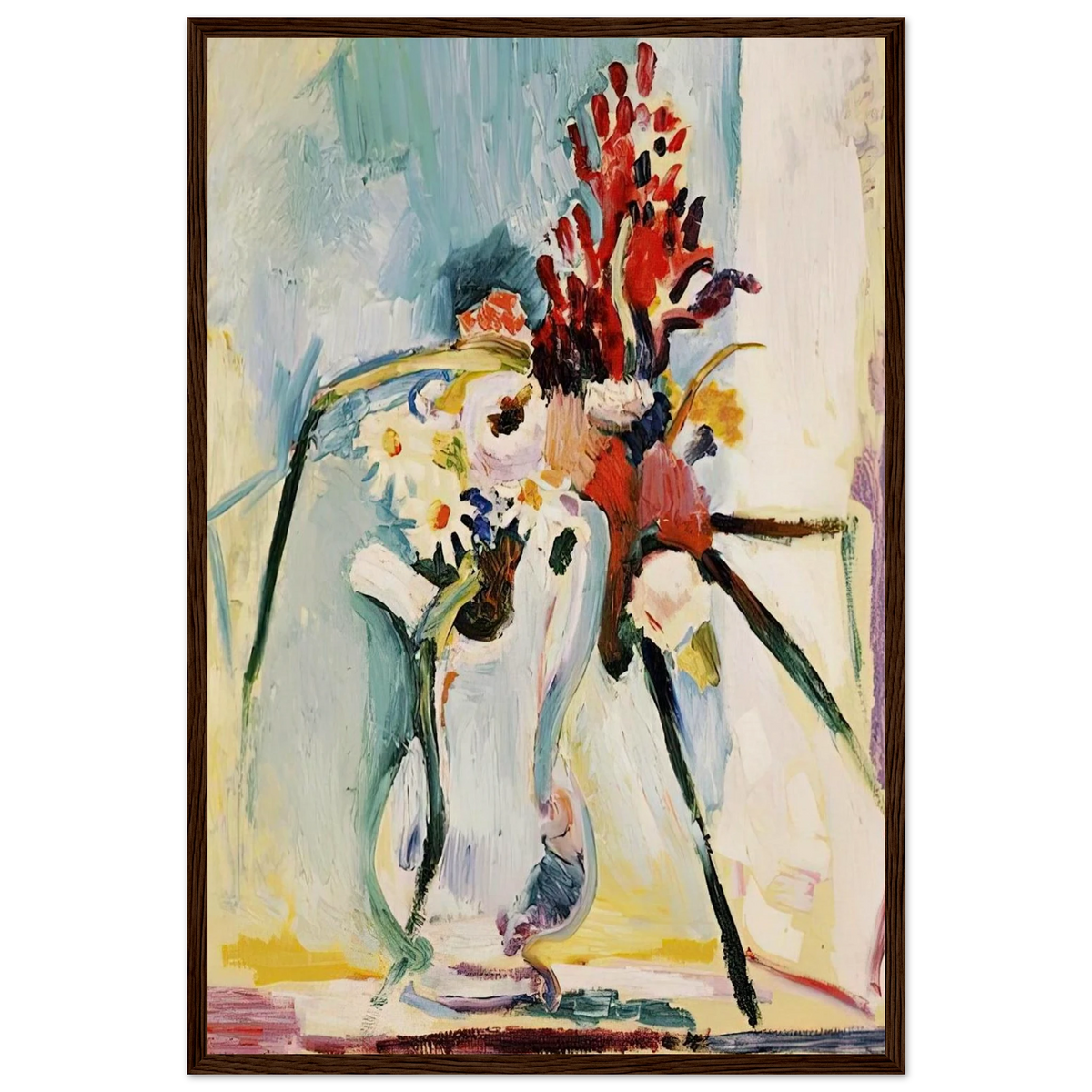 FLOWERS IN A PITCHER 1908 Framed Poster | Henri Matisse Framed Prints Wall Art | Henri Matisse Print