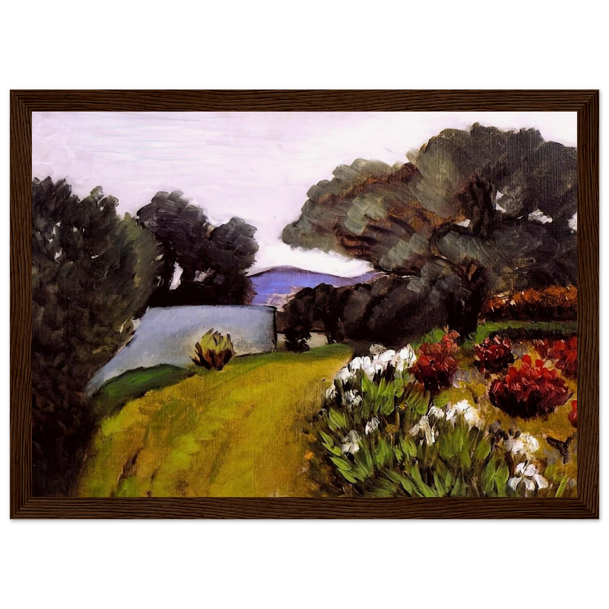 IN THE NICE COUNTRYSIDE GARDEN OF IRISES 1919 Framed Poster | Henri Matisse Framed Prints Wall Art | Henri Matisse Print