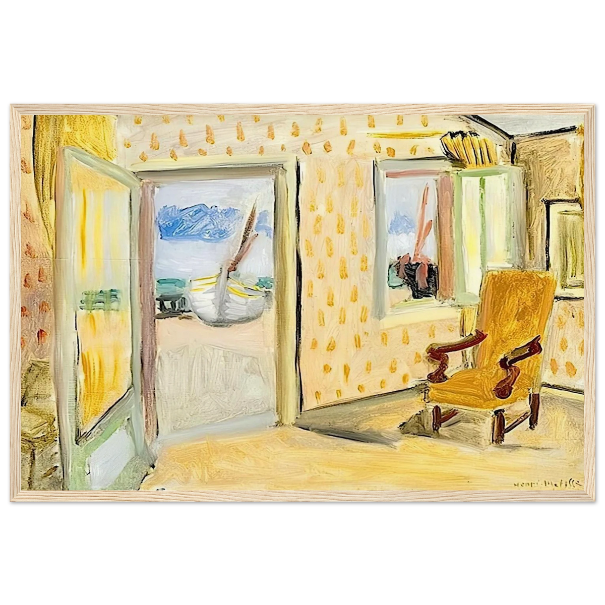 INTERIOR OPEN DOOR 1920 Framed Poster | Henri Matisse Framed Prints Wall Art | Henri Matisse Print
