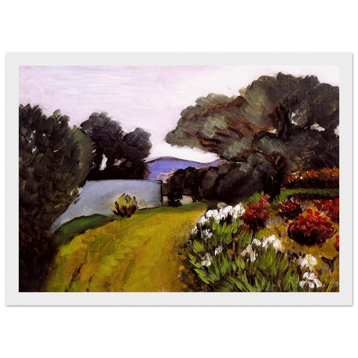 IN THE NICE COUNTRYSIDE GARDEN OF IRISES 1919 Framed Poster | Henri Matisse Framed Prints Wall Art | Henri Matisse Print